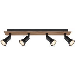 Globo Lighting Drew lampa podsufitowa 4x35W czarny mat/drewno 57998-4W
