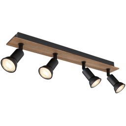Globo Lighting Drew lampa podsufitowa 4x35W czarny mat/drewno 57998-4W