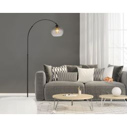 Globo Lighting Newcastle lampa stojąca 1x60 W czarna-przydymiona 58227BS