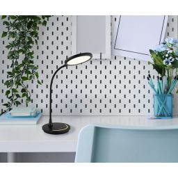 Globo Lighting lampa biurkowa 1x12 W czarna-opal 58483