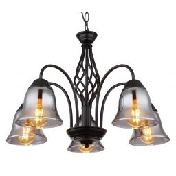 Globo Lighting Gonny lampa wisząca 5x60W czarny mat/przydymiony 60298-5H