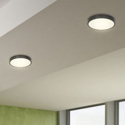 Globo Lighting Lucena plafon 1x28W LED czarny mat/biały opalizowany 12368-30
