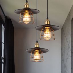 Globo Lighting Viejo lampa wisząca 3x60W czarny mat/miedziany 15086-3BH