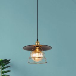Globo Lighting Viejo lampa wisząca 1x60W czarny mat/miedziany 15086BH1