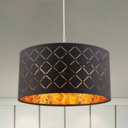 Globo Lighting Clarke lampa wisząca 1x60W czarna/złota 15229H