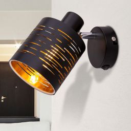 Globo Lighting Tunno kinkiet 1x15W czarny/złoty 15342-1