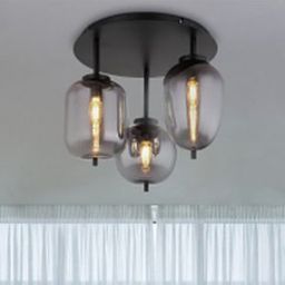 Globo Lighting Blacky lampa podsufitowa 3x40W czarny mat/szkło przydymione 15345-3D