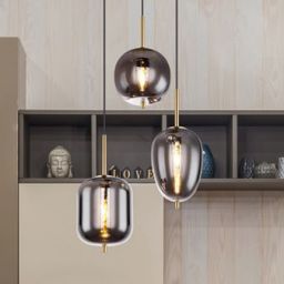 Globo Lighting Blacky I lampa wisząca 3x40W mosiądz/szkło przydymione 15345-3MM