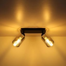 Globo Lighting Hadera lampa podsufitowa 2x15W czarny mat/przydymiony 15465-2