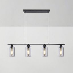 Globo Lighting Hadera lampa wisząca 4x60W czarny mat/przydymiony 15465-4H