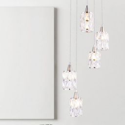 Globo Lighting Wolli lampa wisząca 5x40W chrom/kryształ 15760-5