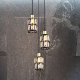 Globo Lighting Wolli lampa wisząca 3x40W czarny mat/kryształ 15761-3B