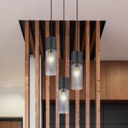 Globo Lighting Annika lampa wisząca 3x25W czarny mat/szkło przydymione 21000-3HB