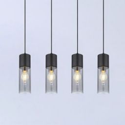 Globo Lighting Annika lampa wisząca 4x25W czarny mat/szkło przydymione 21000-4HB