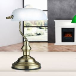 Globo Lighting Antique lampa biurkowa 1x60W mosiądz/zielony 2491