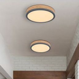 Globo Lighting Doro plafon 1x12W LED biały/grafit/drewno 416080WD1R