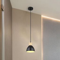 Globo Lighting Wiho lampa wisząca 1x40W czarna/drewno 54018HS