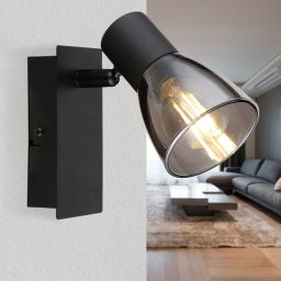 Globo Lighting Claude kinkiet 1x40W czarny mat/przydymiony 54307-1