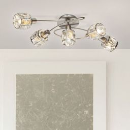 Globo Lighting Kris lampa podsufitowa 5x40W chrom/przezroczysty 54356-5