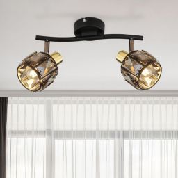 Globo Lighting Indiana lampa podsufitowa 2x40W czarny mat/złoty/przydymiony 54357-2B