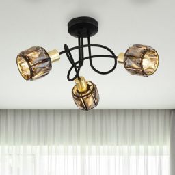 Globo Lighting Indiana lampa podsufitowa 3x40W czarny mat/złoty/przydymiony 54357-3B