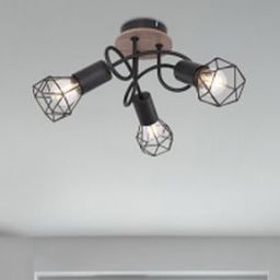Globo Lighting Xara I lampa podsufitowa 3x40W czarna/drewno 54802S-3DH