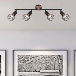Globo Lighting Xara I lampa podsufitowa 4x40W czarna/drewno 54802S-4H