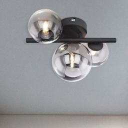 Globo Lighting Riha kinkiet 3x3,5W czarny mat/szkło przydymione 56133-3W