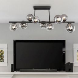 Globo Lighting Riha lampa podsufitowa 9x3,5W czarny mat/szkło przydymione 56133-9D