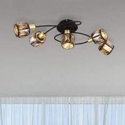 Globo Lighting Indiana lampa podsufitowa 5x40W czarny mat/złoty/przydymiony 54357-5B