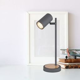 Globo Lighting Robby lampa biurkowa 1x5W grafit/drewno 57910TG