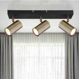 Globo Lighting Robby lampa podsufitowa 3x35W czarny mat/mosiądz 57911-3M