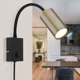 Globo Lighting Robby kinkiet 1x25W czarny/mosiądz 57911WM