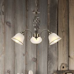 Globo Lighting Odin lampa wisząca 3x60W stare złoto/satyna 60208-3