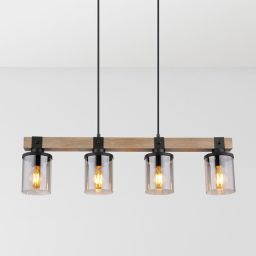 Globo Lighting Lila lampa wisząca 4x60W czarny mat/brąz 15555-4H