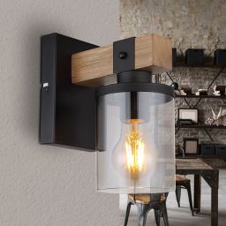 Globo Lighting Lila kinkiet 1x60W czarny mat/brąz 15555W