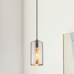 Globo Lighting Olly lampa wisząca 1x25W czarny mat/przydymiony 21002H