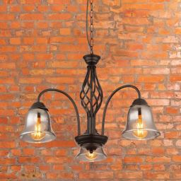 Globo Lighting Gonny lampa wisząca 3x60W czarny mat/przydymiony 60298-3H