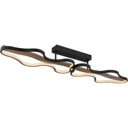 Globo Lighting Bezzy lampa podsufitowa 2x36W czarny mat/drewno 67181D1