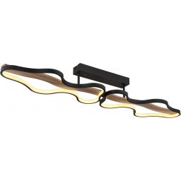 Globo Lighting Bezzy lampa podsufitowa 2x36W czarny mat/drewno 67181D1
