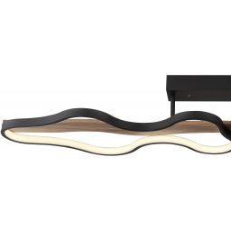 Globo Lighting Bezzy lampa podsufitowa 2x36W czarny mat/drewno 67181D1