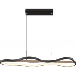 Globo Lighting Bezzy lampa wisząca 1x30W czarny mat/drewno 67181H