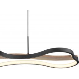 Globo Lighting Bezzy lampa wisząca 1x30W czarny mat/drewno 67181H