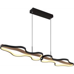 Globo Lighting Bezzy lampa wisząca 2x36W czarny mat/drewno 67181H1