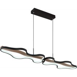 Globo Lighting Bezzy lampa wisząca 2x36W czarny mat/drewno 67181H1