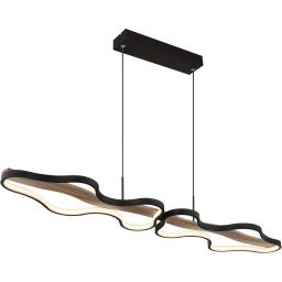 Globo Lighting Bezzy lampa wisząca 2x36W czarny mat/drewno 67181H1