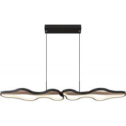 Globo Lighting Bezzy lampa wisząca 2x36W czarny mat/drewno 67181H1