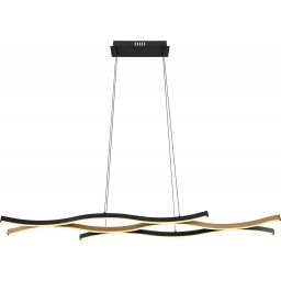 Globo Lighting Geronimo lampa wisząca 3x35W czarny mat/drewno 67206HW