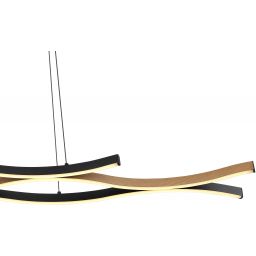 Globo Lighting Geronimo lampa wisząca 3x35W czarny mat/drewno 67206HW