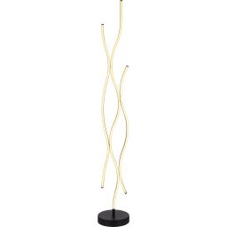 Globo Lighting Geronimo lampa stojąca 3x28W czarny mat/drewno 67206SW